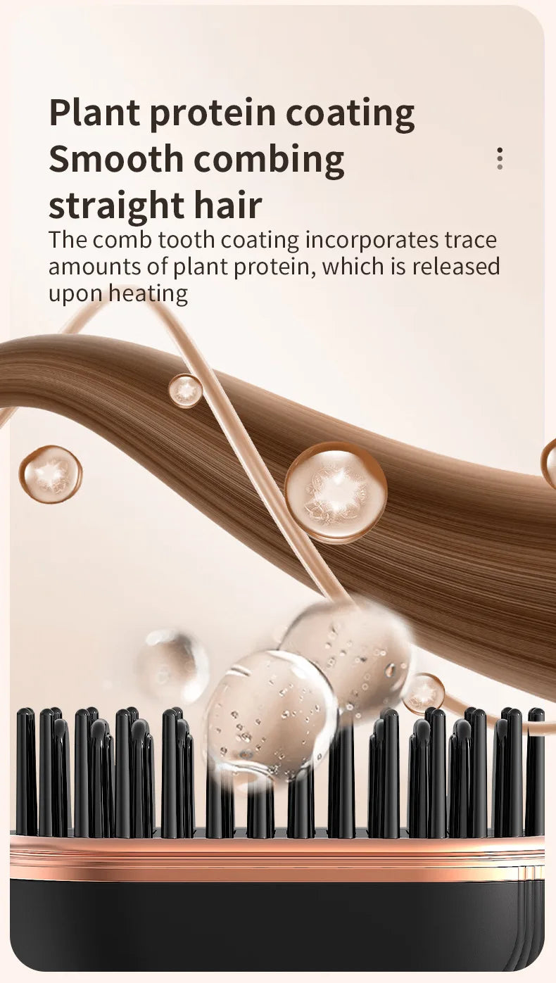 2025 New Mini Straightener Rechargeable Portable Hair Straightener Brush Anti-Scald Shell Cordless USB Charging Straighteners